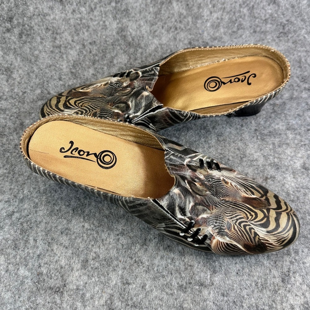 Vintage Y2K Zebra Print Clogs Womens Size 7 Slip On Platform Mules - Picture 6 of 13